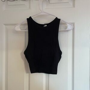 Zara Black Crop Fitted Tank Top